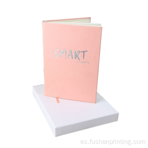 Diario rosado personalizado con caja